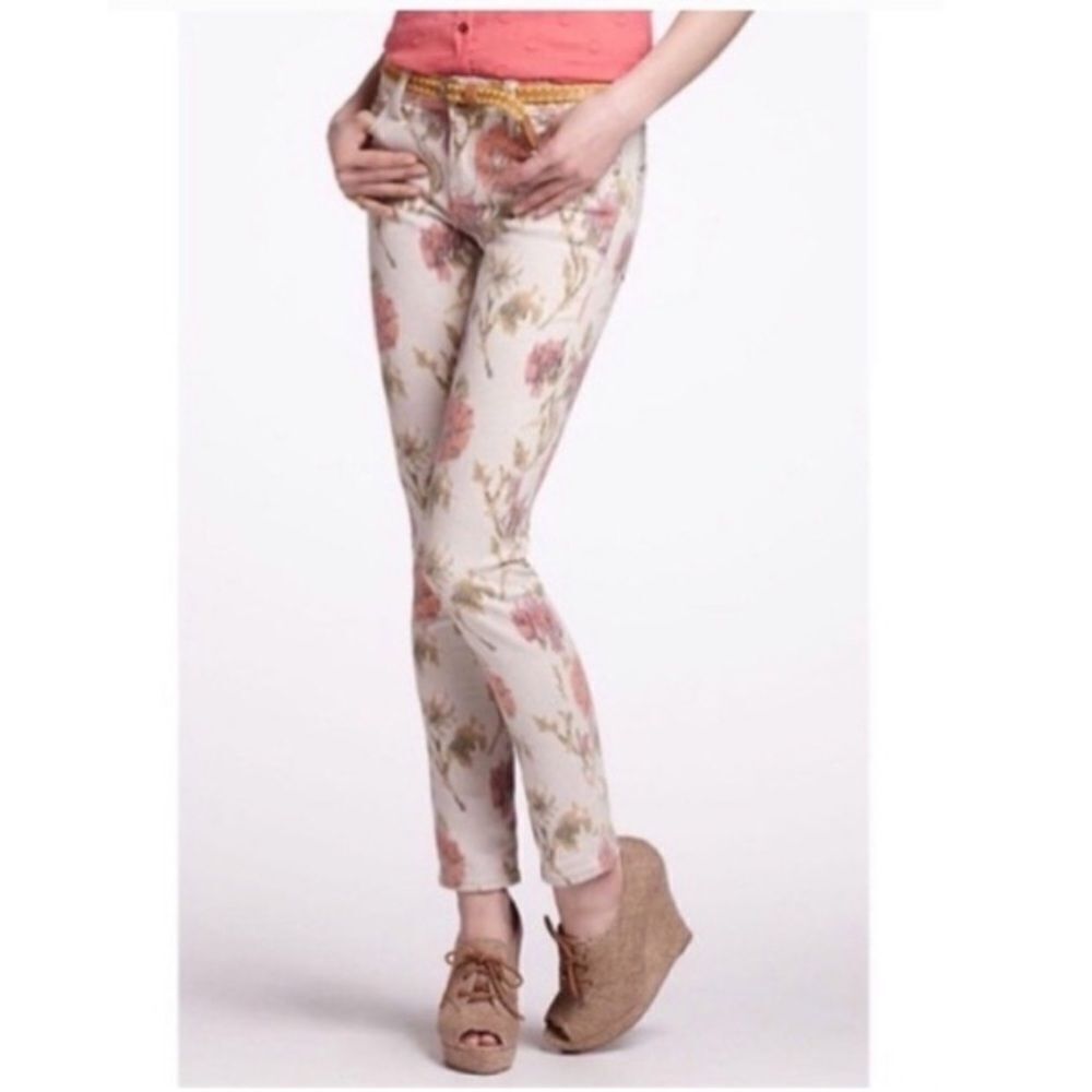 Anthropologie pilcro, and the Letterpress STET floral jeans, size 26